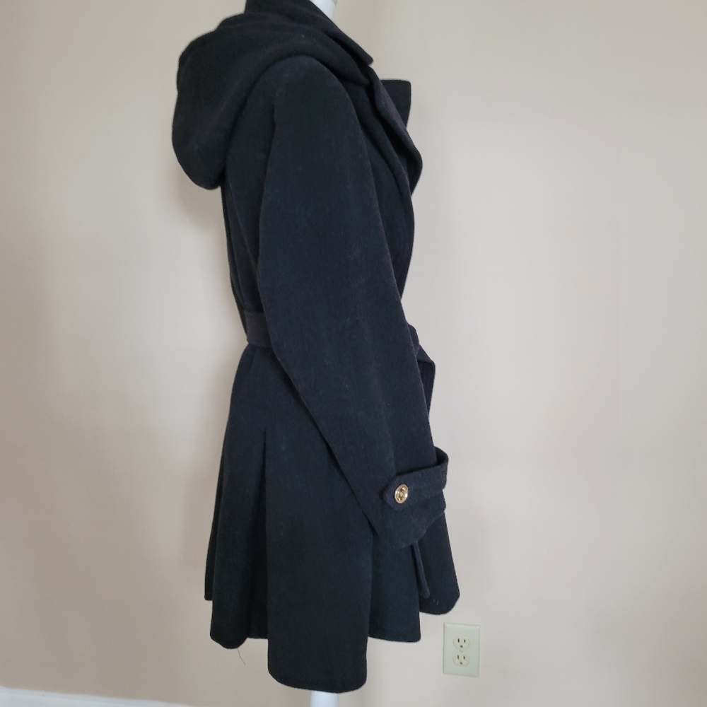 Michael Kors Womens Charcoal Gray Wool Blend Trench Coat Sz 16W - Picture 6 of 13